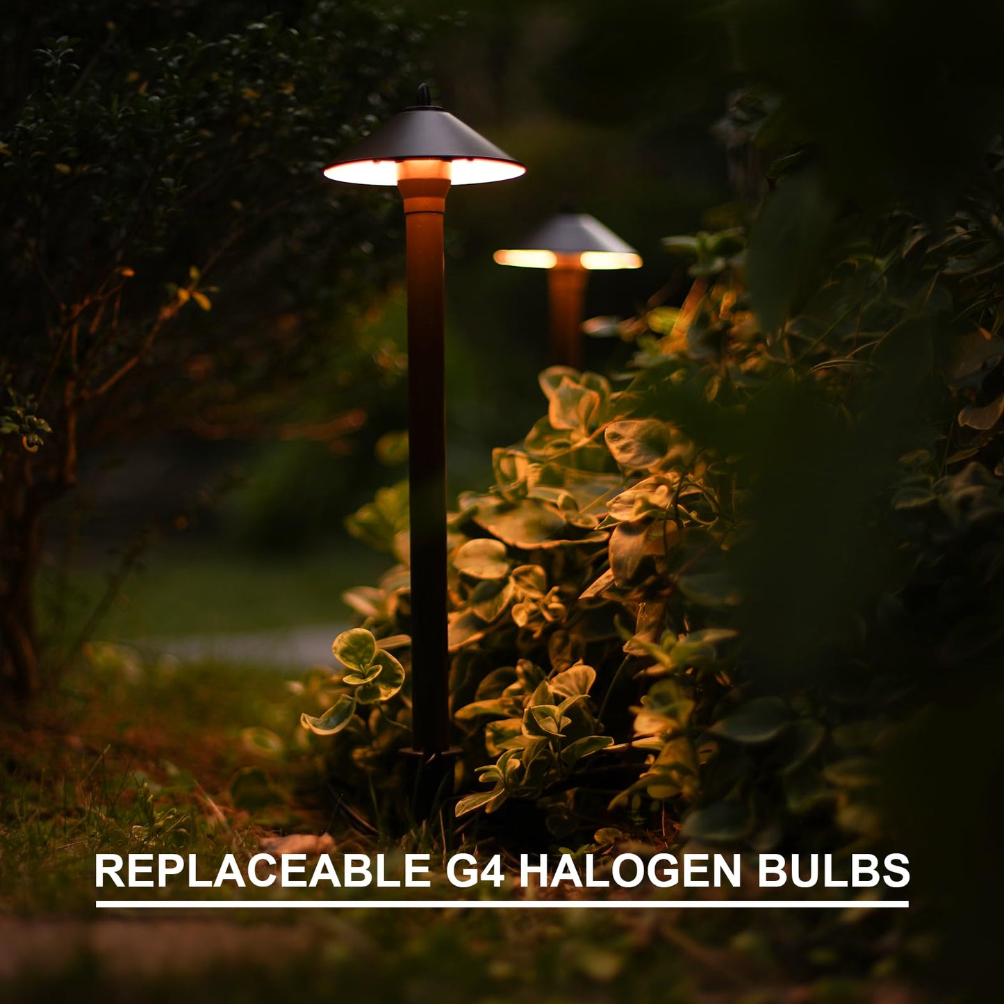 GOODSMANN Landscape Lighting Outdoor Low Voltage Landscape Lighting Kits 8PK Pathway Lights Wired 10W 25 Lumen 2700K Warm White Metal 12V Bronze Electric Sidewalk Walkway Lights with Cable Connectors