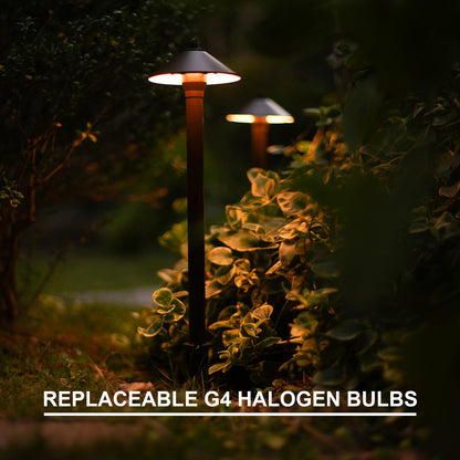 GOODSMANN Landscape Lighting Outdoor Low Voltage Landscape Lighting Kits 8PK Pathway Lights Wired 10W 25 Lumen 2700K Warm White Metal 12V Bronze Electric Sidewalk Walkway Lights with Cable Connectors
