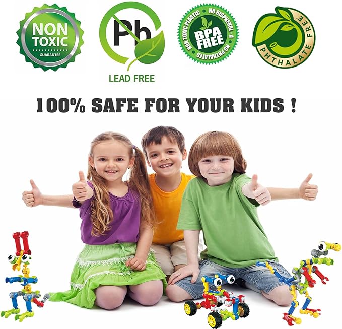 Building Toys109 Piece STEM Toys for Kids Ages 3 4 5 6 7 8 9 10 11 12 Years Old Boys and Girls Christmas Birthday Gifts Children Building Blocks Creative and Educational Kids Toys Projects