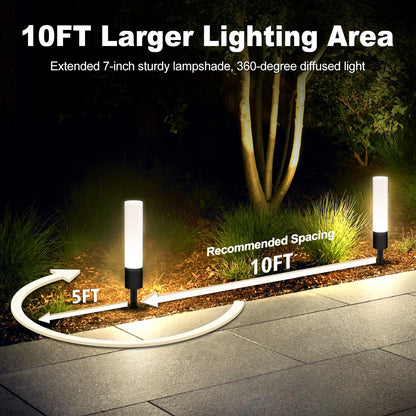 ALYFC 12 Pack Low Voltage Landscape Lighting Pathway Lights, 6W 300LM Landscape Lights 3000K Warm, IP65 Waterproof, Aluminum Outdoor Landscape Path Lights Wired for Walkway Yard Garden