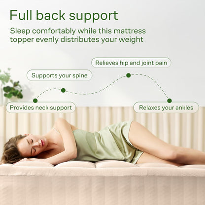 Niagara Sleep Solution Ultra Soft Mattress Topper | California King Size - Bamboo Pillow Top for Back Pain Relief, Naturally Cooling, Beige