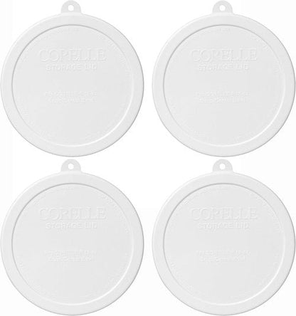 Corelle 418-PC White Cereal Bowl Set - 18oz Capacity with Lids (4-Pack)