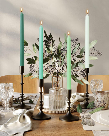 Pink Taper Candles Set of 12 Unscented Dripless Smokeless Long Tall Tapered Candlesticks Wedding Advent Home Decor Dinner Christmas-Natural Color Series-10.6 Inch
