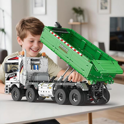 Reobrix 4 in 1 City Construction Building Toys RC Truck Vehicles Set Toys for Adults and Boys APP &amp Remote Control Transport Truck Building Toys DIY Educational Gift for Boys 14+ (2852 PCS)