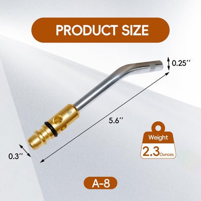 JZWELD A3 A5 A8 Air Acetylene Torch Tip Kit, 3/16" 1/4" 5/16" Tip Size for PLF-A5/G-4 Handles, Air Acetylene Tip with Flint Striker, Light/Medium Duty Air Acetylene Swirl Quick Connector Flame Tip