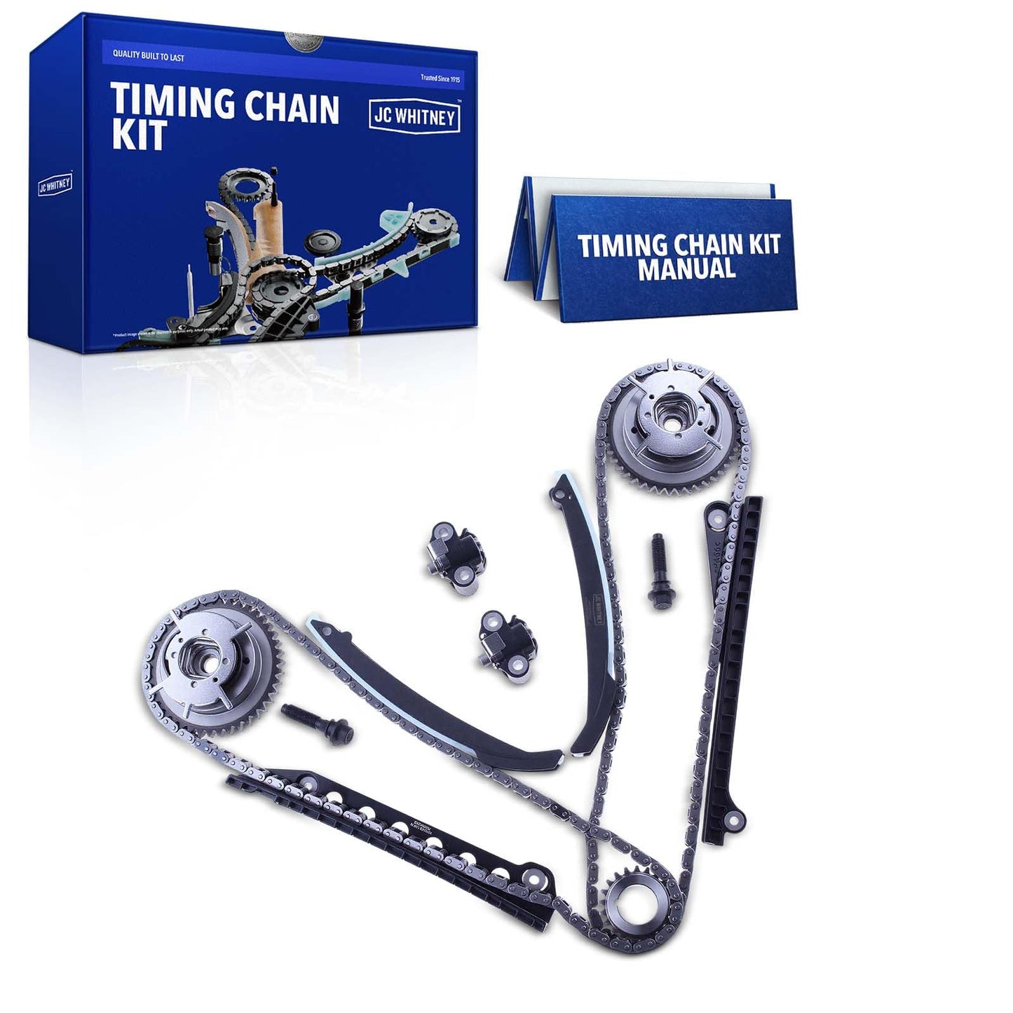 JC Whitney JFBAJCWTCK00100 Engine Timing Chain Kit with Tensioner - Fits SOHC V8 5.4L - Compatible with Ford F-150 F-250/F-350 Super Duty 05-10, Expedition 05-14, Lincoln Navigator 05-14