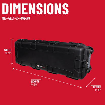 Gator Cases Titan Series Waterproof Utility Case; 41.7" X 13.6" X 12.5"; (GU-4113-12-WPNF)