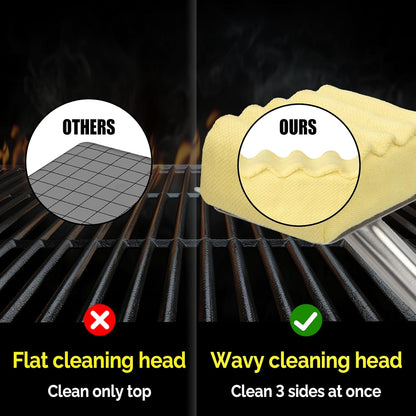 XUDAKAIXIN Grill Brush - Bristle-Free Aramid Fiber Pad for Cast Iron & Stainless Steel Grates | Safe Outdoor BBQ Cleaner
