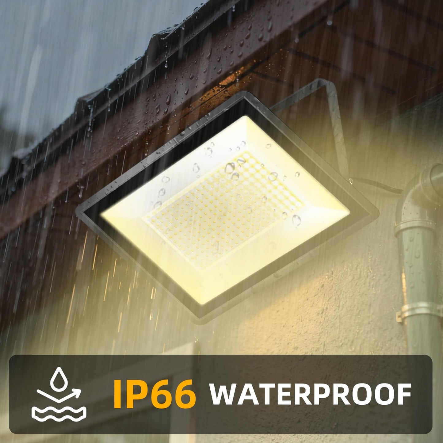 Sunkkes 2 Pack 600W LED Flood Light, Outside Warm White Flood Lights,3000K 60000LM Super Bright Outdoor Security Lamp (3000W Equivalent), IP66 Waterproof Floodlight for Yard, Field, Court, Stadium