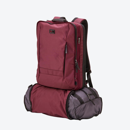Trilogy Weekender Daypack I Opens like a suitcase, for easy packing. Expands into a 22-liter weekender. Hidden under-bag sling holds yoga mat, sleeping bag, and doubles as a rear cover (Zinfandel)