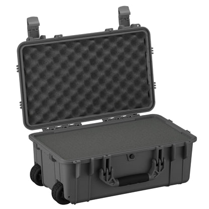 Condition 1 22" Large Rolling Lockable Hard Storage Case with Foam, Model 300, Waterproof Protective Box for Camera, Tactical, Scientific Gear, Made in USA, 21.84"x13.82"x9", Gun Metal Gray