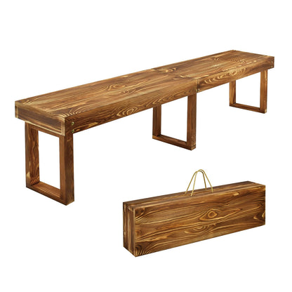 YEXINGlow 6Ft Outdoor Solid Wooden Bench, 71" Porch Bench Outdoor Backless Garden Bench, Long Outdoor Narrow Wood Bench for Deck Patio Entryway,Bears 900 pounds