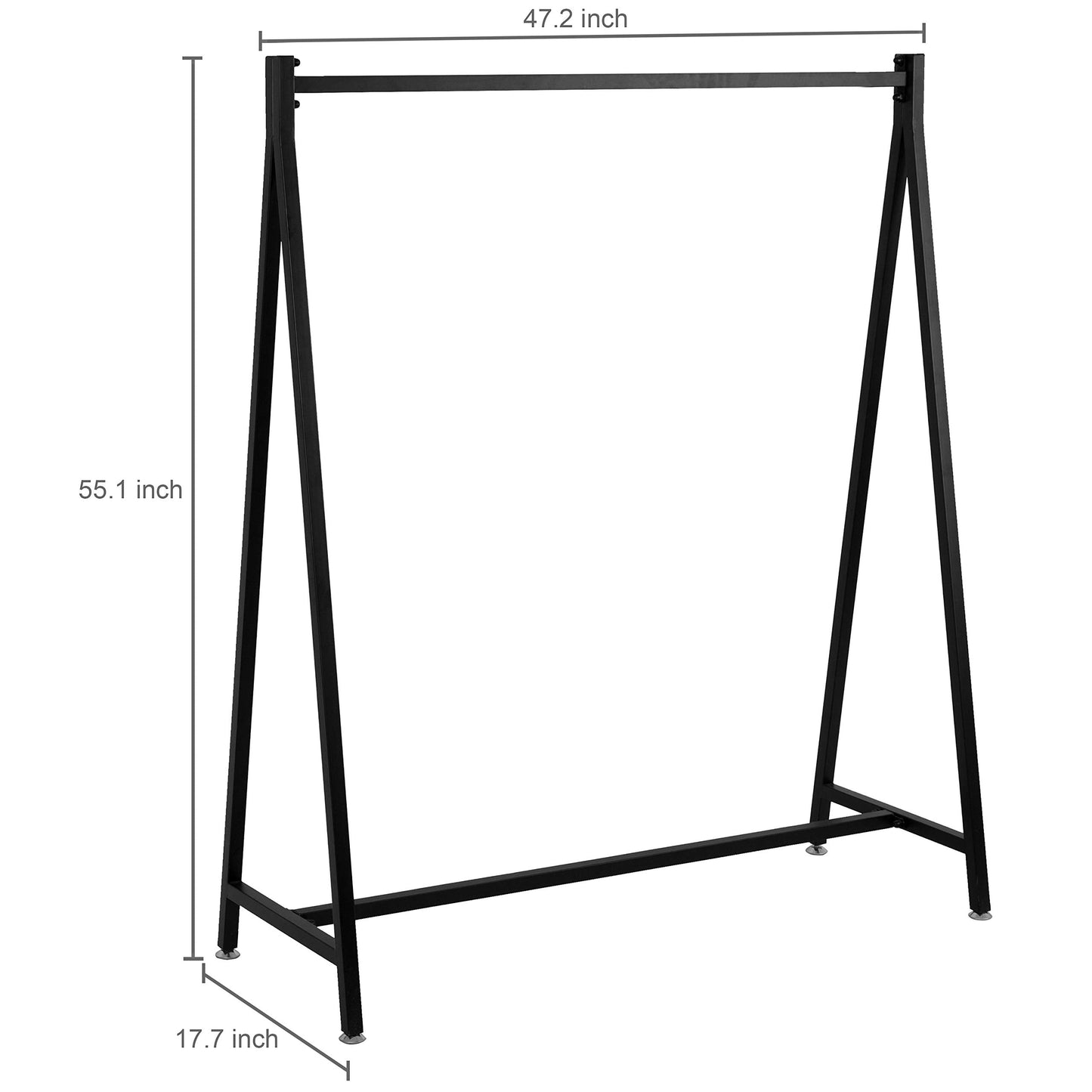 MyGift 47 Inch Modern Black Heavy Duty Metal A-Frame Wardrobe Clothing racks for hanging clothes, Commercial Grade Freestanding percheros para colgar ropa for Bedroom Closet Clothes or Retail Display