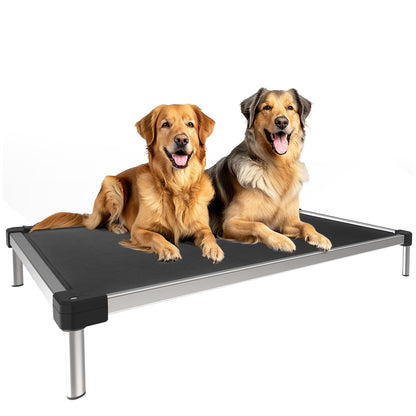 FXW TitanNest Chew-Proof Elevated Dog Bed, Raised Cot for Indoor/Outdoor/Camping Use, Durable & Waterproof Cooling Pet Bed for Extra Large Dogs, 56.0" L x 31.0" W x 7.3" H, Black