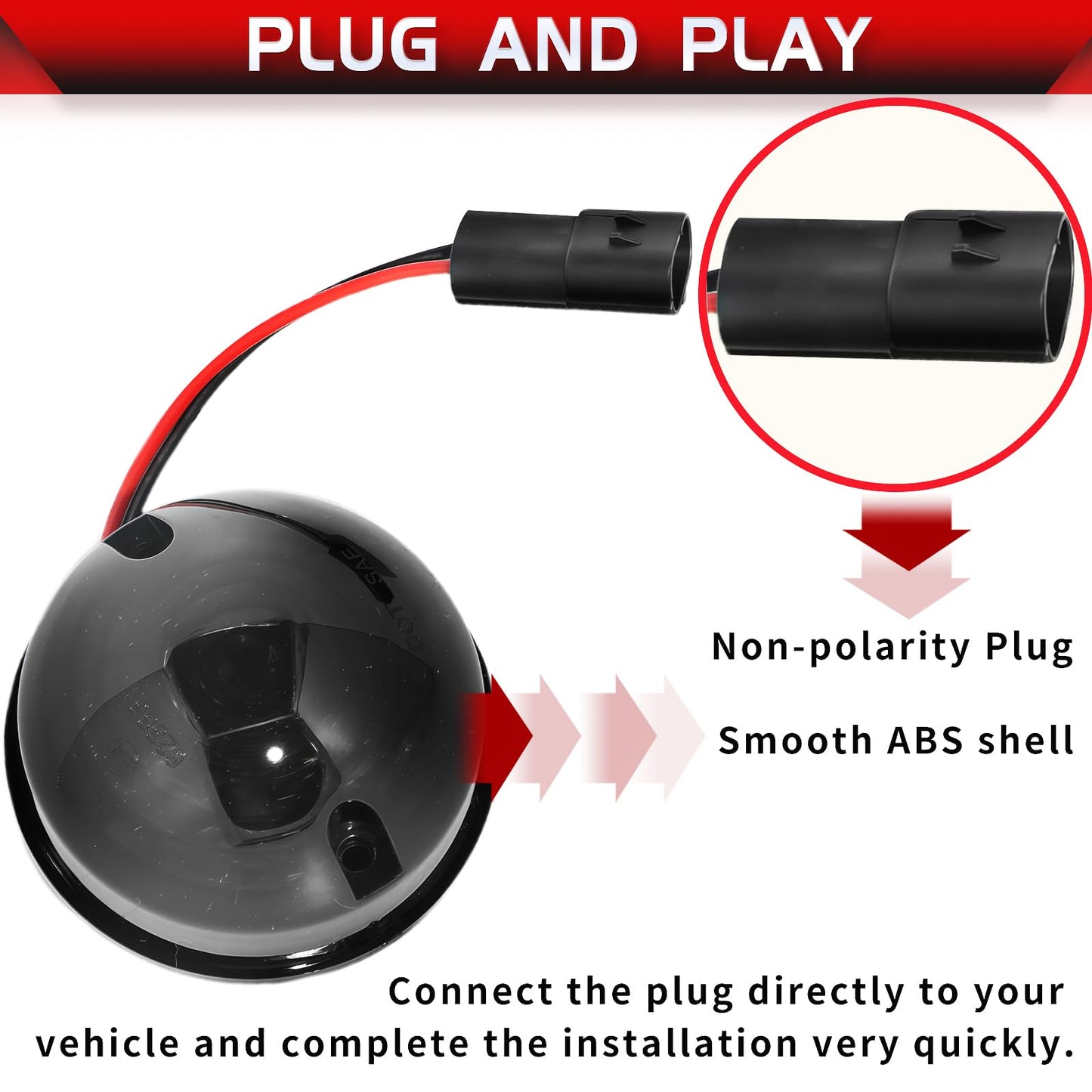 PLUSBEAM LED Upgraded Light Tail Light Kits, 10Pcs Led Indicator Light Compatible with Land Rover Defender 1990-2016 (Smoked Lens)