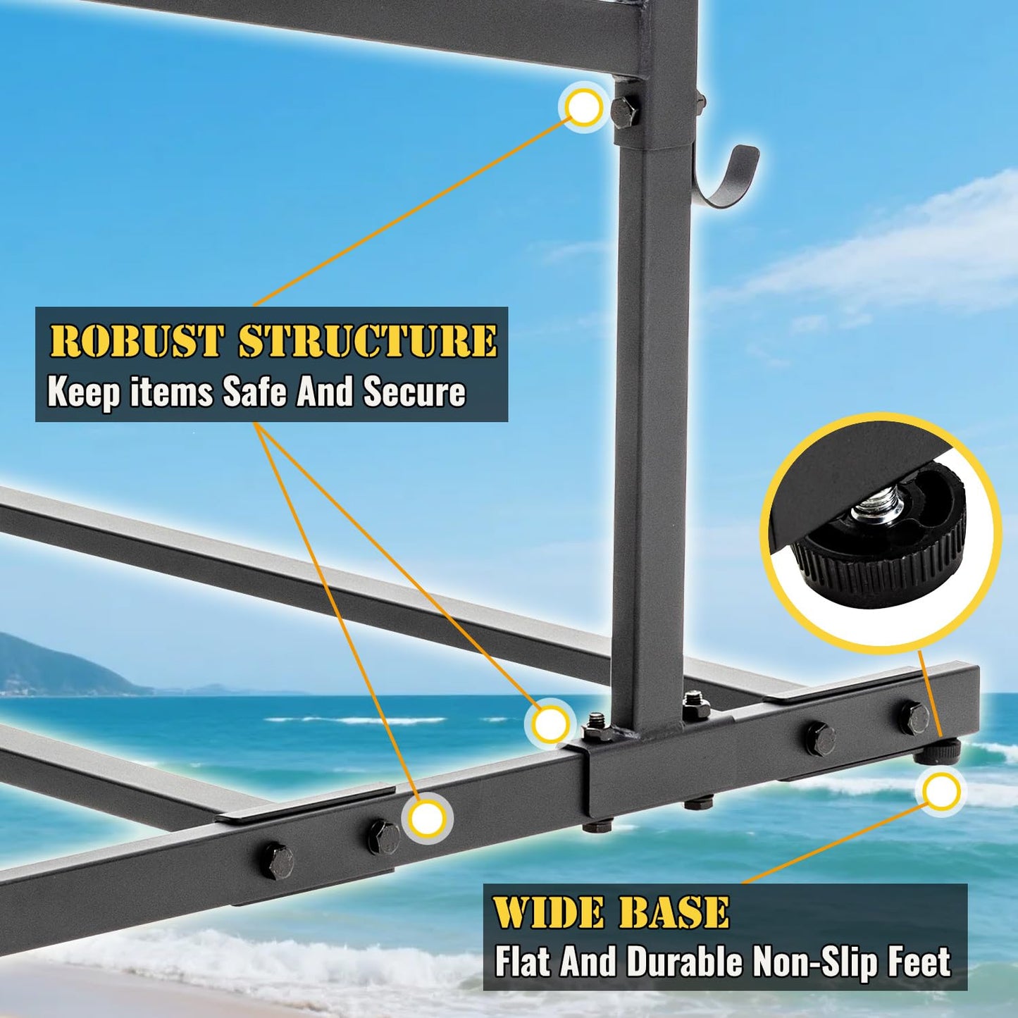 Asunrise Kayak Storage Rack, Heavy Duty Kayak Racks for Garage and Outdoor Storage, Storage Rack for Kayak, Canoe, Surfboard & Paddleboard-4 Levels