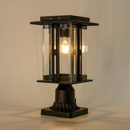LUTEC Solar Lamp Post Light, Dusk to Dawn, 200 Lumens, Waterproof, Black, Model 6973002012