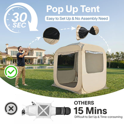 Alvantor® SUV Tailgate Tent with Sunshade Awning, 6x6x6.6ft Waterproof Car Tent for 2-3 People, Instant Pop up SUV Tent with PVC+Oxford+Mesh Material