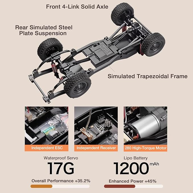 ARRIS MN82T 1/12 RC Rock Crawler Climbing Truck with Crane Hook Toyota LC794WD Off Road RC Car with LED Lights 2.4GHz Full Proportional Control RTF Toy Vehicle Gifts