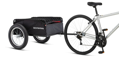 Schwinn Porter Bike Cargo Trailer, Holds up to 100 lb, Universal Coupler, Folding Frame, Quick-Release Wheels, 16-Inch Air-Filled Tires, Interior D-Rings, Schwinn Bike Trailer for Carrying Cargo