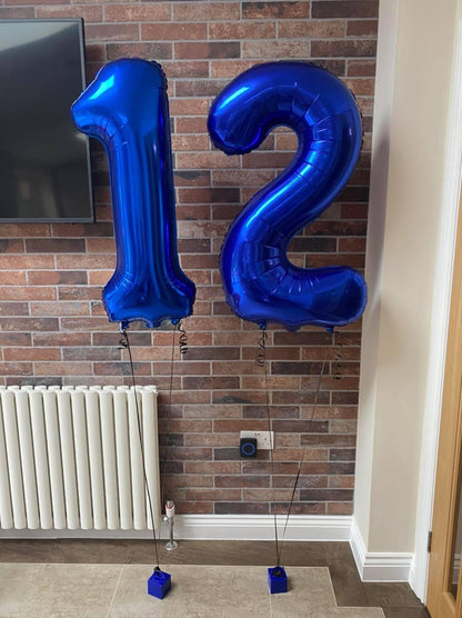 Metallic Blue Number 1 Balloon - 40 Inch First Birthday Decoration for Boys & Girls
