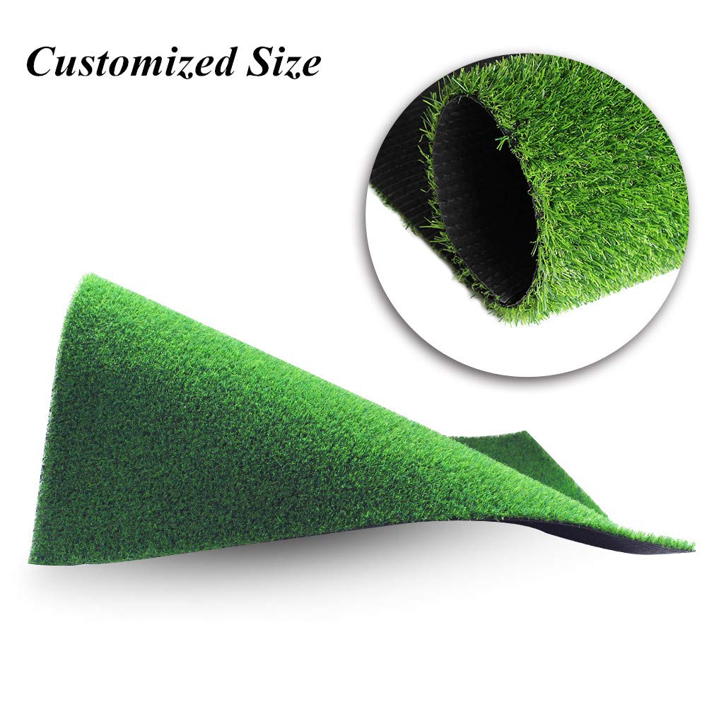 Artificial Grass Synthetic Lawn (0.7" Custom Sizes) -7FTx13FT Indoor/Outdoor Grass Carpet, Easy Installation Multi-use Astroturf Rug, Dog Turf with Drain Holes