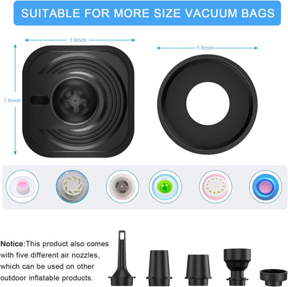 Skiennix Portable Electric Vacuum Pump - Cordless & Rechargeable for Travel Storage Bags | Ideal for Clothes, Blankets & Luggage