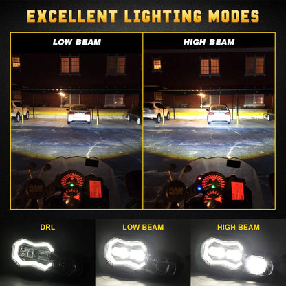 M MIBAHE LED Headlight High Low Beam with DRL LED Headlight Assembly Compatible with BMW F800GS F800GS Adventure F700GS F650GS