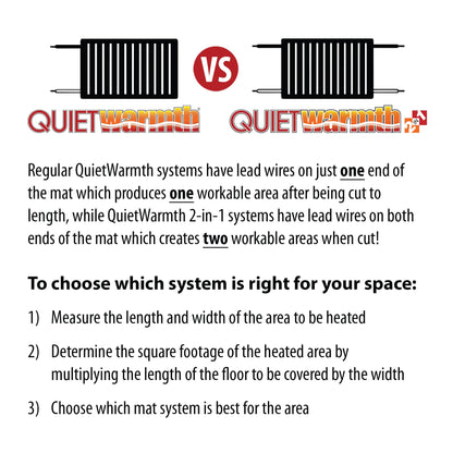 QuietWarmth Float 2-in-1 Kit QWF3X166F120VAL Radiant Floor Heating Mat w/Smart Home Thermostat for Laminate, Wood, Luxury Vinyl Floating Flooring- Cuttable Mat Size 3’x16.7' 120Volt (Covers 50sf)