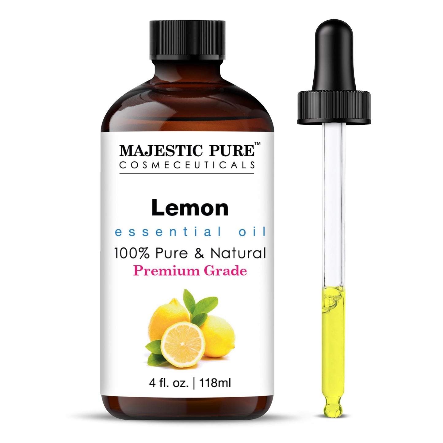 Majestic Pure Lavender Essential Oil with Glass Dropper - Huge 4 Fl Oz - 100% Pure and Natural Lavender Oil - Premium Grade Essential Oils for Diffuser, Aromatherapy, Soap and Candle Making