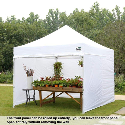 Eurmax USA 10x10 Pop Up Canopy Tent,Commercial Tent with Patented No-Tip Rolling Bag,4 Zippered Removable Walls,UV & Water Resistant Canopy Top,Heavy Duty Outdoor Gazebo,Instant Shelter(White)