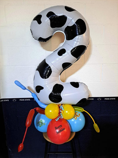 Cow Print 5 Balloon, Number Balloon 40 Inch Cow Print Party Supplies Farm Animal Balloons, 5th Birthday Balloon Decorations, 5 Number Balloons, Number 5 Balloon