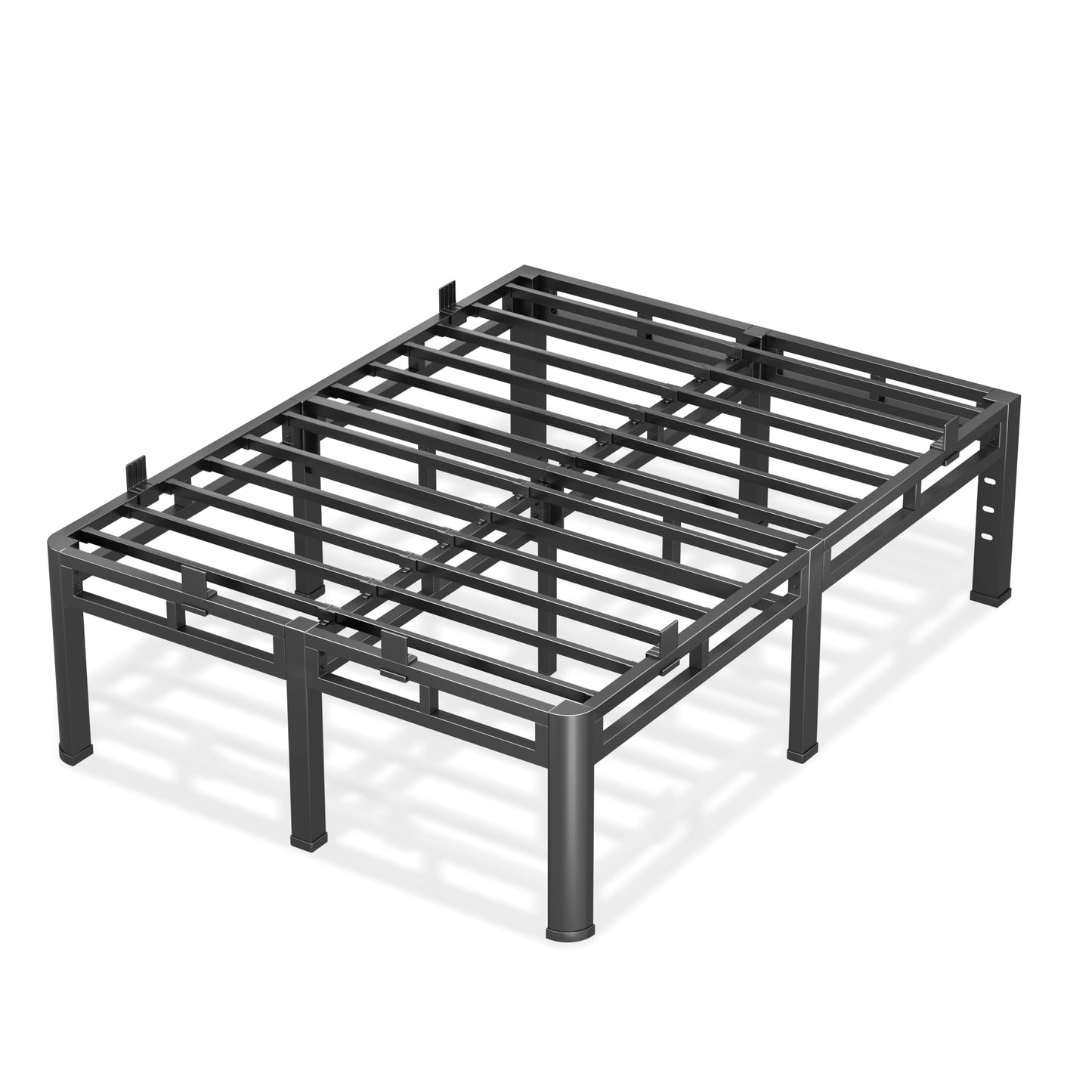 Anyroom Bed Frame King Size 24 Inch Tall, Double Layer Heavy Duty Metal Bed Frames 4000 lbs Capacity, Platform Bedframes with Headboard Holes, Round Corner Legs, Mattress Slide Stopper, Easy Assembly