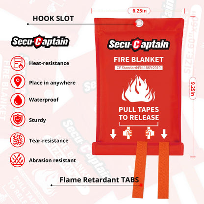 SecuCaptain Emergency Fire Blanket for Home and Kitchen - 20 Pack 40"x40" Flame Suppression Fiberglass Fire Blankets for House Camping Car Warehouse Office Emergency Survival Safety