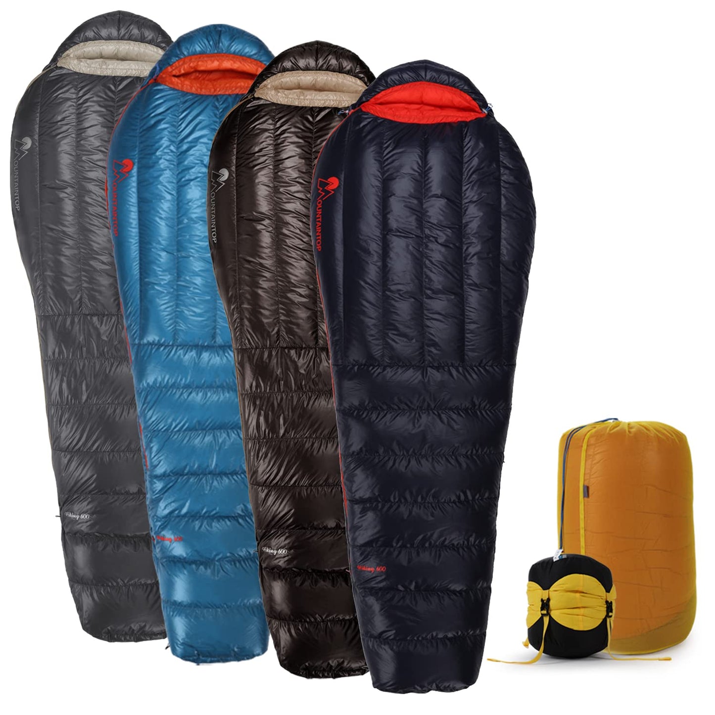 Mountaintop Ultralight Mummy Down Sleeping Bag 650 Fill Power Duck Down Suits for 32 20 Degree F for Camping Hiking Backpacking
