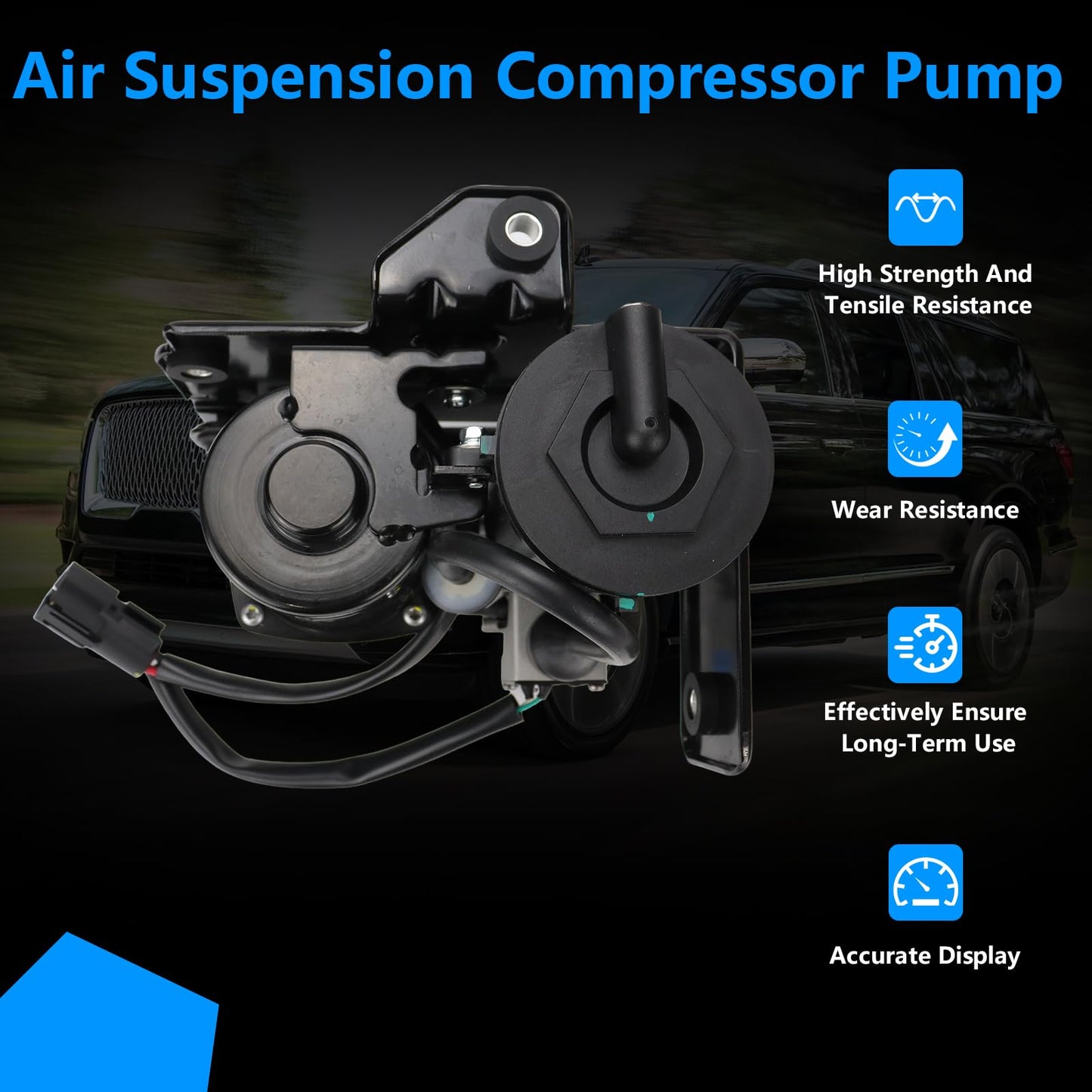 Air Suspension Compressor Pump Compatible with Ford Expedition Lincoln Navigator 2007-2018 with Bracket OEM Number Replacement 949-202 7L1Z5319AE 7L1Z5319A