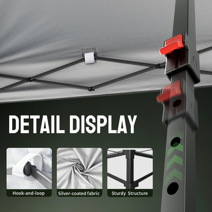 CROWN SHADES 10x10 Pop Up Canopy Tent - Patented Center Lock One Push Instant Outdoor Canopy Beach Tent with STO-N-Go Bag 8 Stakes & 4 Sand Bags，Blue