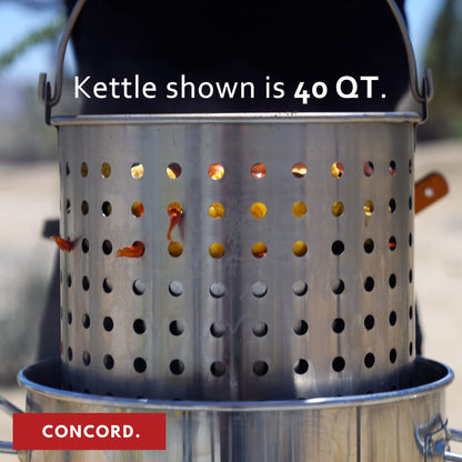 CONCORD Stainless Steel Stock Pot w/Steamer Basket. Cookware great for boiling and steaming (40 Quart)