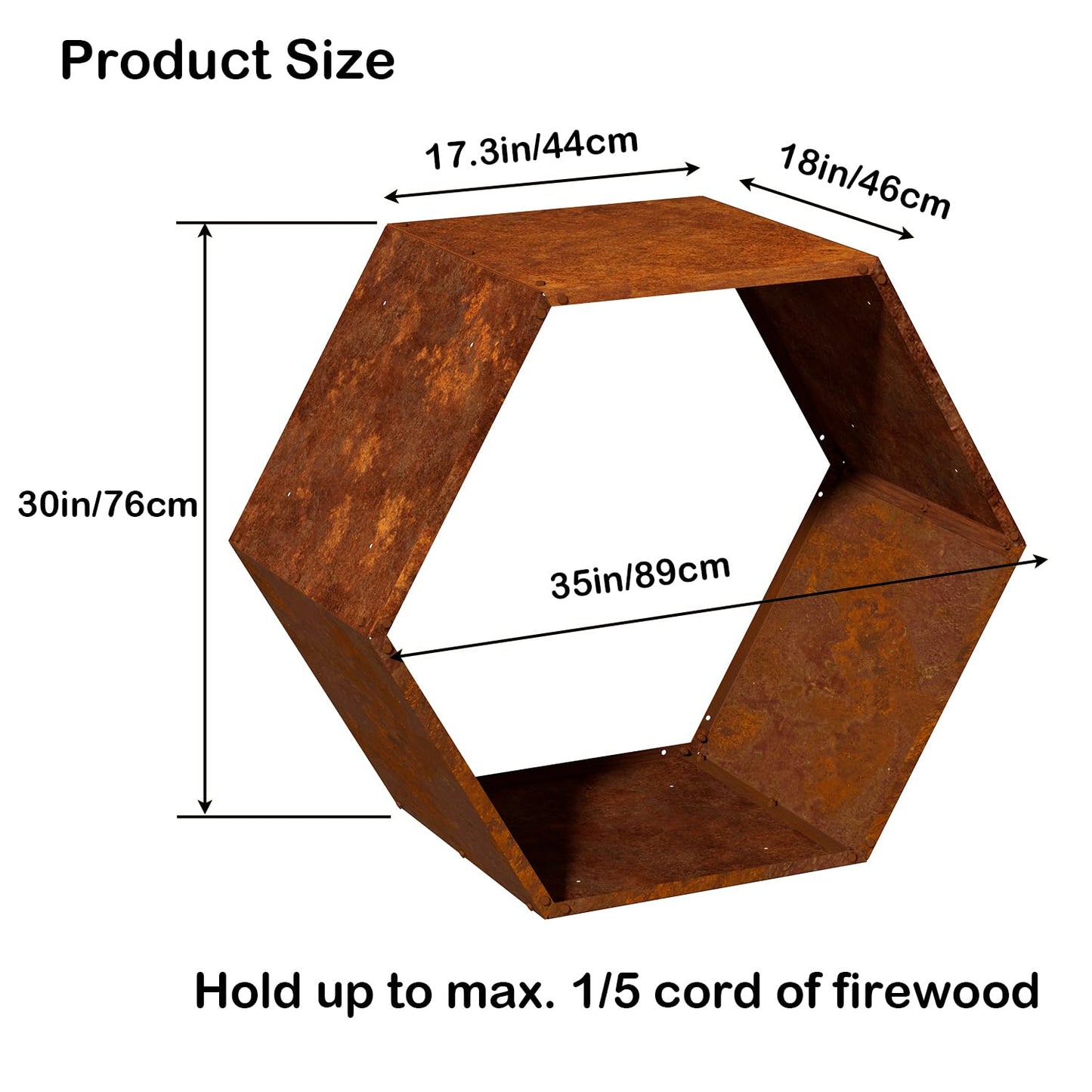 BUYYAH Firewood Log Rack Hexagon Heavy-Duty, Sturdy Log Holder with Honeycomb Design for Wood Storage, Suitable for both Outdoor and Indoor Use