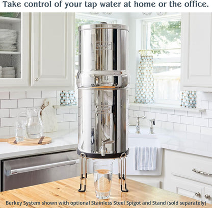Royal Berkey Gravity-Fed Stainless Steel Countertop Water Filter System 3.25 Gallon with 2 Authentic Black Berkey Elements BB9-2 Filters