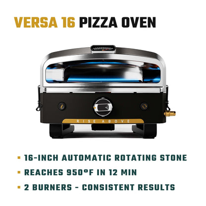 Halo Versa 16 Propane Gas Outdoor Pizza Oven with Rotating Cooking Stone | Portable Appliance for all Outdoor Kitchens | Oven Cover Included