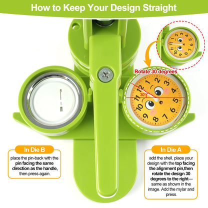 MK.Bear Button Maker Machine 58mm (2.25 in) Installation-Free, DIY Button Pin Maker Machine, Badge Punch Press with Free 100pcs Badge Supplies & Pictures & Circle Cutter