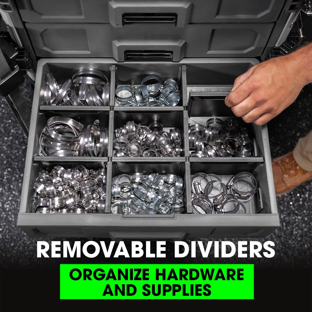 FLEX STACK PACK Storage System 3-Drawer Tool Box - FS1105, Grey/Black
