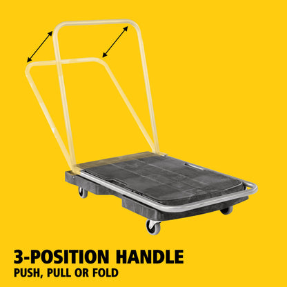 Rubbermaid Commercial Products Convertible Folding Utility Dolly/Cart/Platform Truck with wheels, 250 lbs Capacity, for Moving/Warehouse/Office