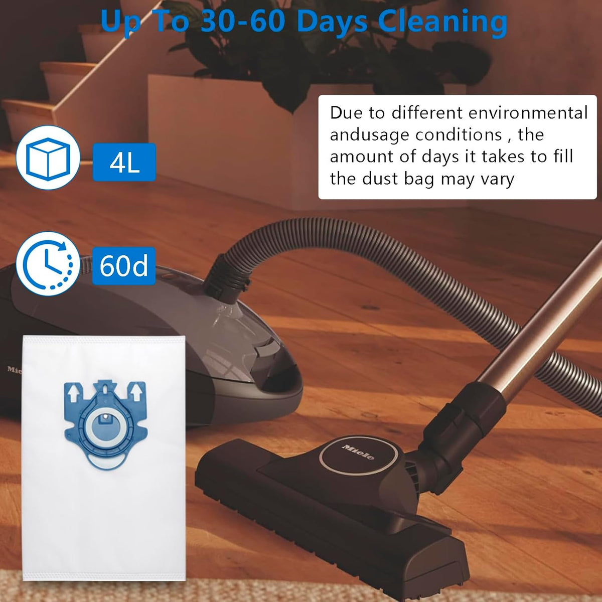 Miele 14 Pack 3D Airclean Vacuum Bags - Compatible with Classic C1, Complete C1, C2, C3 & More