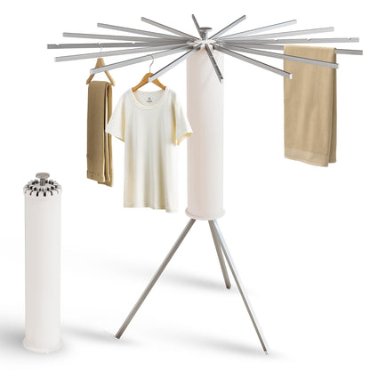 LIENAHU Clothes Drying Rack,Drying Rack Clothing,Laundry Drying Rack,Floor Standing,16 Aluminium Poles,Collapsible,Retractable,Foldable,Folding Laundry Rack