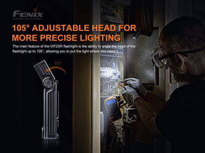 Fenix WT25R 1000 Lumen Rechargeable Handheld Worklight Magnetic Pivoting Flashlight with Organizer