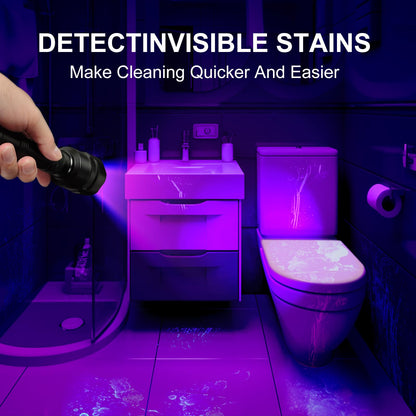 SAOPRKLER Black Light 395NM UV Flashlight for Pet Urine Detection, Scorpion Spotting, AC System Inspection and Rock Fluorescence