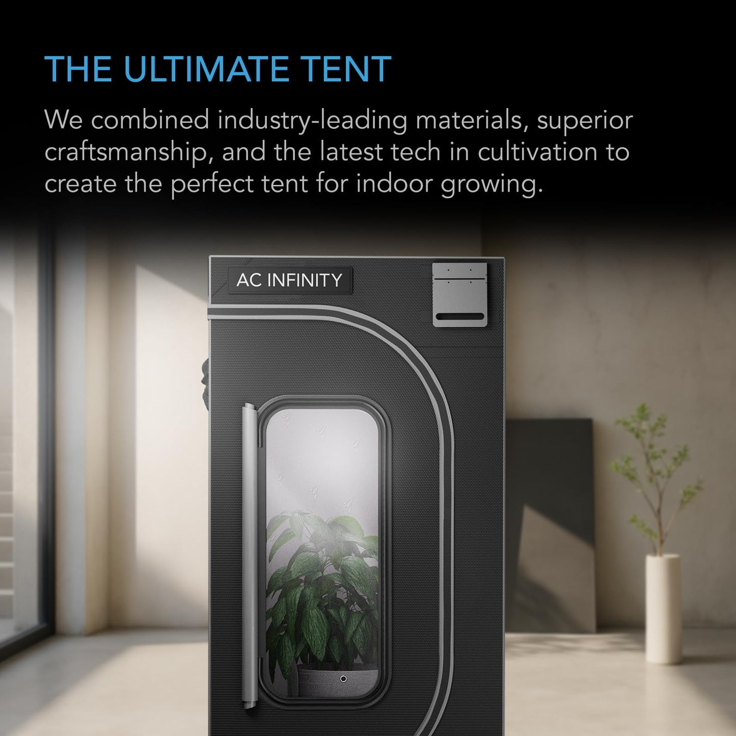 AC Infinity CLOUDLAB 844 & IONFRAME EVO6 Bundle – CLOUDLAB 844 48"x48"x80" Grow Tent with 1" Poles & 2000D Mylar Canvas + IONFRAME EVO6 Full Spectrum Samsung LM301H EVO 500W LED Grow Light with Schedu