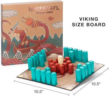 Hnefatafl Viking Chess Set - Authentic Traditional Two-Player Strategy Board Game Classic - Historic European Tabletop Asymmetric War Game